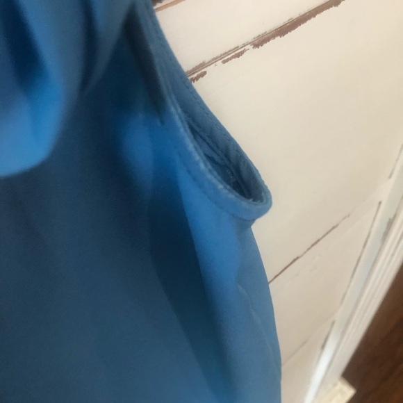 Ann Taylor Factory | Bow-Neck Sleeveless Blouse | S | Dusty Blue - Picture 13 of 16